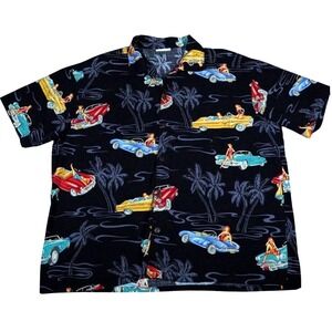 Matt Rider Rockabilly Shirt Mens Black Pin Up Girls Cars Hawaiian Tattoo‎